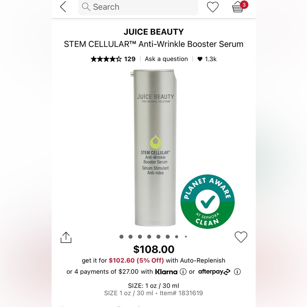 JUICE BEAUTY - Stem Cellular Anti-Wrinkle Booster Serum